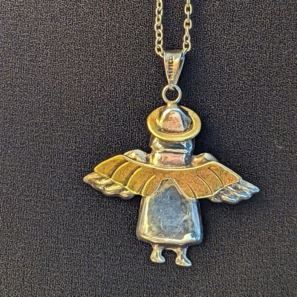 Sterling Silver Angel Sombrero Halo Mexico TB-48 gold tone Southwest Cowgirl
